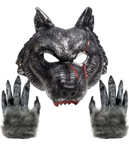 Creaciones Espeluznantes Máscara de Hombre Lobo Disfraz Sangriento Aullador Máscara y Garras - Imagen 1 de 5