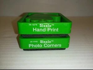 SIZZIX 38-0276 HANDPRINT & 38-0145 PHOTO CORNERS SMALL DIES, NO CASE (LOT OF 2) - Picture 1 of 4