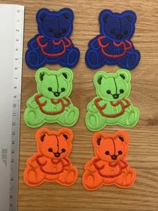 Bügel-Applikationen „Niedliche Bären“ 5,9 x 6 cm, 6 Stück Blau, Hellgrün, Orange - Bild 1 von 1