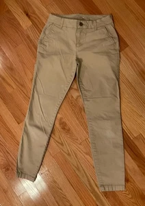 Old Navy Skinny Khaki Pants Womens Size 4 Stretch Work School Classic Tan 30x29 - Picture 1 of 10