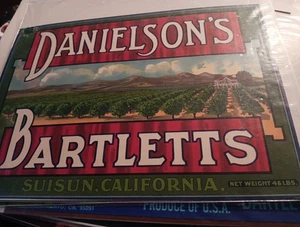 Vintage Danielson’s Bartletts Fruit Label  - Picture 1 of 1