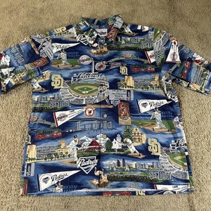 San Diego Padres Shirt Mens XL Blue MLB Baseball Hawaiian Aloha Inside Out AOP - Picture 1 of 14