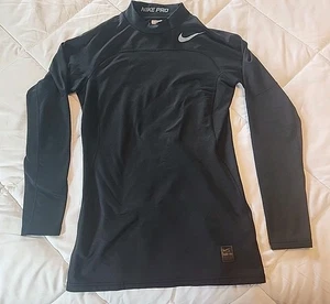 Nike Pro Shirt Womens Medium Black Long Sleeve Dri-FIT Compression Athletic Top - Picture 1 of 12