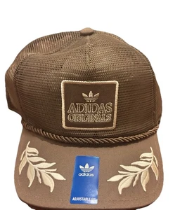 Adidas Originals Trefoil Trucker Hat Brown Snap Back Embroidered Brand New W Tag - Picture 1 of 10