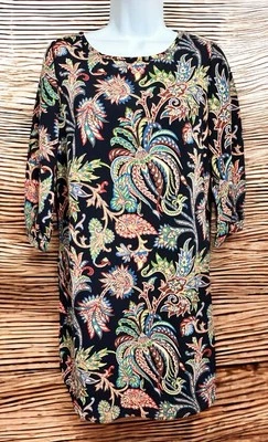 Vestido Flamenco Colorido Paisley Talla Pequeña Dobladillo Redondo Sobre la Rodilla Manga 3/4 Foto 1 de 4