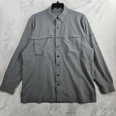 GameGuard Outdoors Fishing Mens XL Gingham Plaid Long Sleeve Button Up Shirt - Image 1 of 4