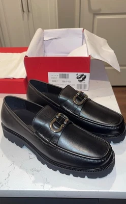 New In Box Salvatore Ferragamo Black Loafers mens shoes size 8 - Image 1 of 4