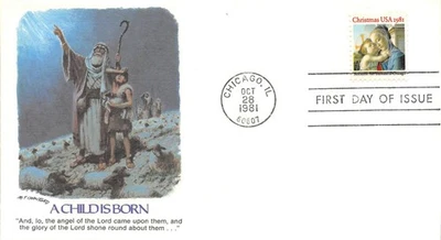 Scott #1945 Christmas USA 1981 First Day Cover FDC Fleetwood - Image 1 of 2