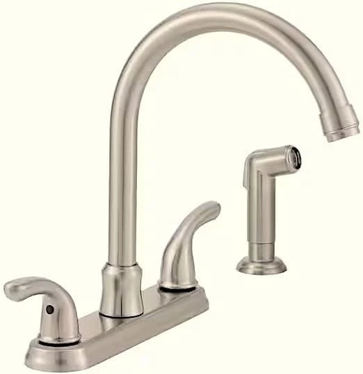 Grifo de cocina de dos manijas Glacier Bay Builders rociador lateral acero inoxidable Foto 1 de 1