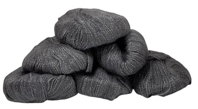5-Mohair Yarn Balls 25gm Gray White High lites 25gm 50% Mohair 50% Acrylic - Image 1 of 2