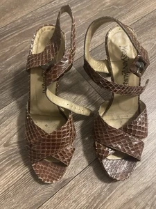 RARE Vintage 1960s/1970s YSL Snakeskin Leather High Heel Pumps Women’s M 6.5 - Picture 1 of 4