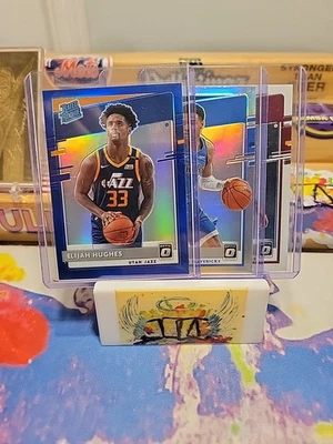 2020 RATED ROOKIE ELIJAH HUGHES /59 TYLER BEY ISAAC OKORO 3-CARD LOT PURPLE SILV - Image 1 of 4