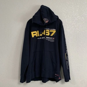 Felpa con cappuccio uomo Ralph Lauren Polo Jeans vintage XL anni 90 RL 67 logo - Foto 1 di 18
