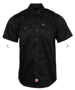 Dixxon Flannel WORKFORCE SHORT SLEEVE WORK SHIRT BLACK - MEN'S X-LARGE NWT - Picture 1 of 5