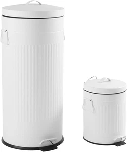 Happimess HPM1018A Theo Retro 8-Gallon Step Trash Can with Soft-Close Lid and Fr - Picture 1 of 12
