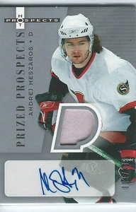2005/06 Fleer Hot Prospects Prized ANDREJ MESZAROS Patch Auto signed Card - Picture 1 of 1