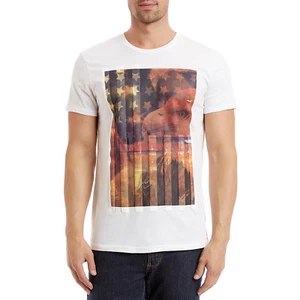 $65 William Rast Men'S White Red Graphic Cotton Short-Sleeve Crew-Neck T-Shirt M - Picture 1 of 2