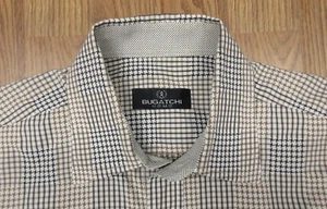 CAMISA BUGATCHI CALCE REGULAR 100% ALGODÓN NEGRA, TAUPE Y BLANCA GRANDE, L - Imagen 1 de 4