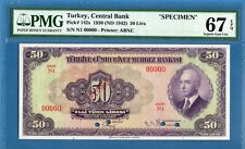 Turkey, 50 Lira, 1930 (ND 1942), 00000 Specimen, Superb Gem UNC-PMG67EPQ, P142s