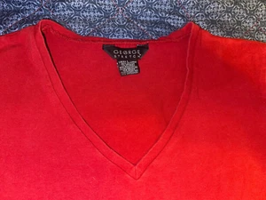 GEORGE stretch Grandi maniche lunghe collo a V ROSSO INTENSO - Foto 1 di 4
