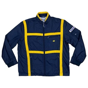 VINTAGE DIESEL NYLON Bomber Jacket Navy Blue Yellow Full Zip Men's Large 42in - Picture 1 of 13