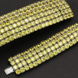 4 Row or 6 Row Bling Tennis Bracelet Chain Stainless Steel ANTI TARNISH for Men - Picture 1 of 7