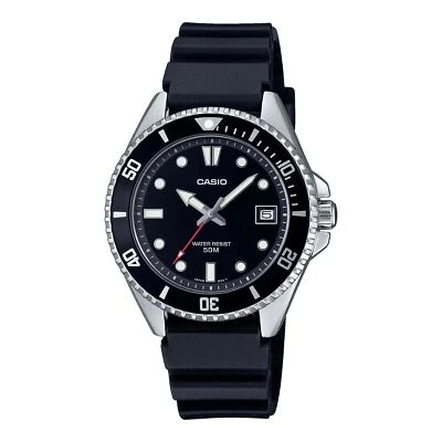 Reloj deportivo Casio MDV10-1A1 unisex buceo 38 mm banda de goma esfera negra Foto 1 de 3