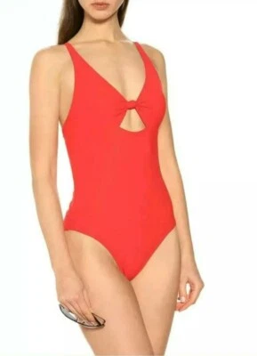 Maiô de uma peça TORY BURCH 'Palma' de nós sólidos tamanho L vermelho Tory $198 - Imagem 1 de 4