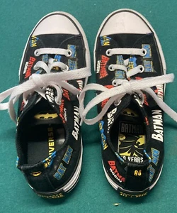 Converse All Star Batman Kids Shoes Size Youth 2 Color Black Excellent Condition - Picture 1 of 7