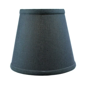 5x8x7 Textured Slate Blue Hard Back Lampshade with Gray Lining-Edison Clip On - Picture 1 of 7