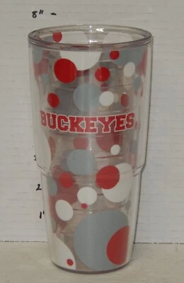 Vaso Tervis 24 oz Ohio State Buckeyes rojo blanco plata sin tapa Foto 1 de 4