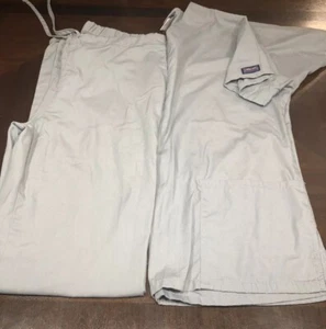 Scrub Set Cherokee Workwear Women’s Small Nurse Vet Dental Salon Uniform Grey - Picture 1 of 10