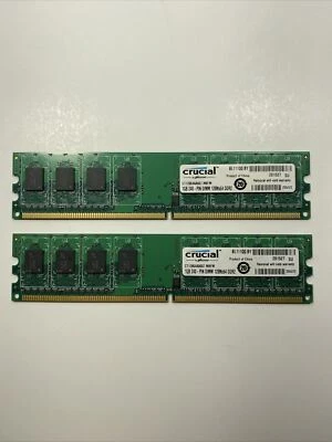 2x Crucial 1GB DDR2 240Pin DIMM 128Mx64 Memory RAM 2GB Total - Image 1 of 3