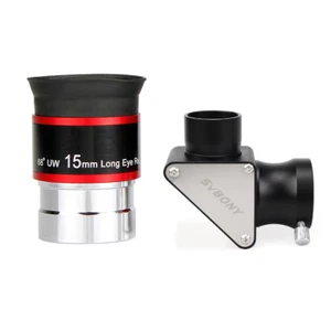 SVBONY Telescopes Eyepieces 1.25inch 15mm 68° + 1.25inch 90° Mirrors Diagonal - Picture 1 of 14