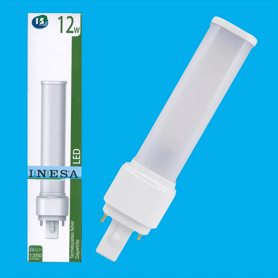 4x 12W = 32W LED Nachrüstung PLT drehbar G24D 2Pin Glühbirne 6500K Tageslicht weiß - Bild 1 von 1