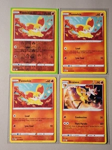 3x Fennekin 025/195 (1 reverse holo) & 1x Braixen 026/195 Silver Tempest NM - Picture 1 of 1