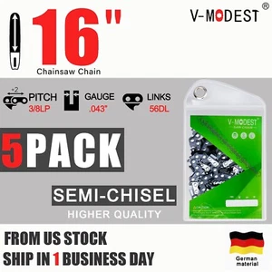 5PACK Catena Motosega 16" per Milwaukee M18 49-16-2715 3/8"LP .043" 56DL 2727-20 - Foto 1 di 8