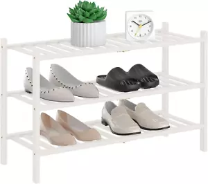3 Ebenen Bambus Schuhregal für Schrank freistehend Holz Schuhregal Aufbewahrung Organisation - Bild 1 von 1
