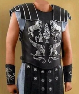 Medieval Greek Roman Cuirass Body Leather Armor set Jacket Wearable men’s wear - Picture 1 of 8