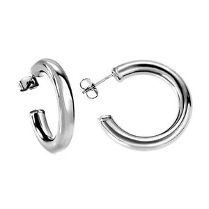 Lou Hoop, Silver Thick Hoop Earrings, Simple Thick Hoops, Chunky Huggies Hoops. - Picture 1 of 5