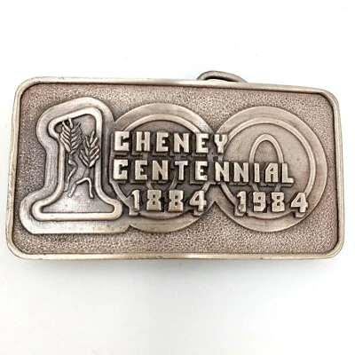 Cheney KS Hebilla de Cinturón Centenario Vintage 100 Años Celebración 1984 Edición Limitada Foto 1 de 4