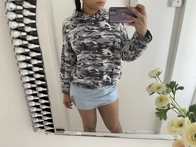 prettylittlething grey & white camo jumper Size 12 - Image 1 of 4