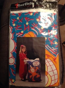 VINTAGE 1980er GARFIELD GRÖSSER IST BESSER SPIELZEUGSACK GROSSE GESCHENKTÜTE 24" X 6" X 30" - Bild 1 von 3