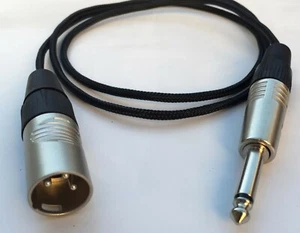 Micrófono de audio con cable profesional Mogami Neutrik XLR macho a neutrik 1/4 mono de 1 pie - Imagen 1 de 7