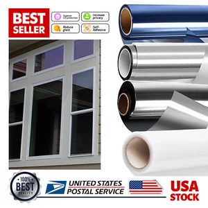 One Way Mirror Window Film UV Reflective Tint Privacy for House/Home Sun Blocker - Picture 1 of 14