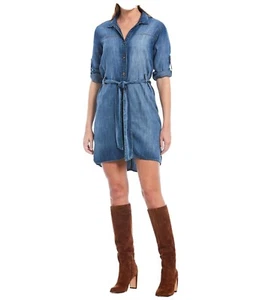 Chelsea & Violet Size L Chambray Belted Dress Shirtdress - Picture 1 of 4