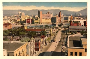 POSTAL PC DE LA CIUDAD DE FUKUOKA JAPÓN — VISTA AÉREA DEL DISTRITO COMERCIAL Y DE NEGOCIOS— de la década de 1950 - Imagen 1 de 2