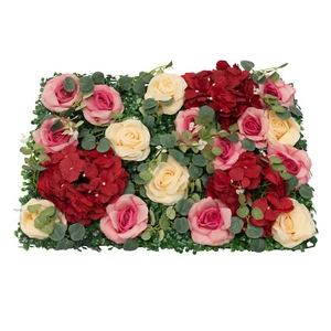 Set da parete con fiori artificiali 6 pezzi - decorazione rosa vibrante e ortensia - Foto 1 di 23