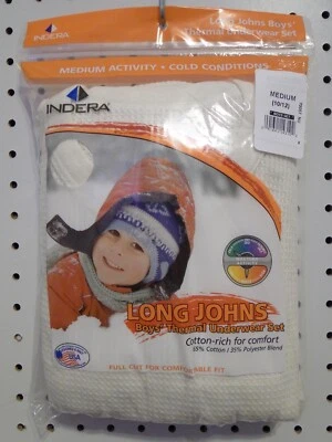 Conjunto de ropa interior térmica larga Johns Indera Mills crudo M 10-12 para niños Foto 1 de 2