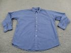 Vintage Gitman Bros Shirt Mens Large Blue Button Preppy USA Classic Plaid 90s